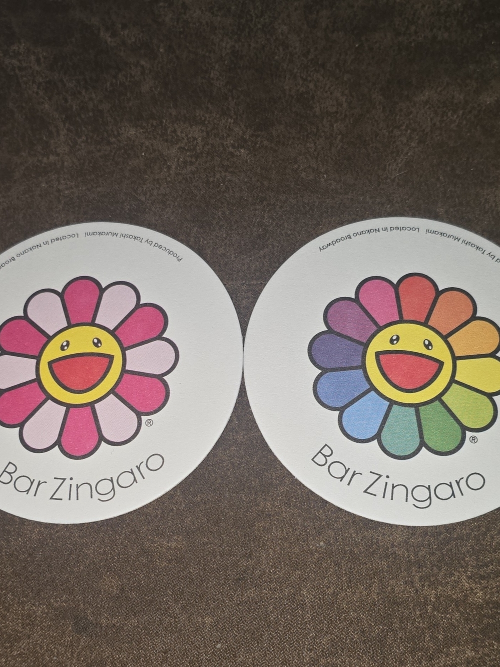 New-Takashi Murakami x Bar Zingaro Flower Paper Coaster Set (Pink & Rainbow) 2pc